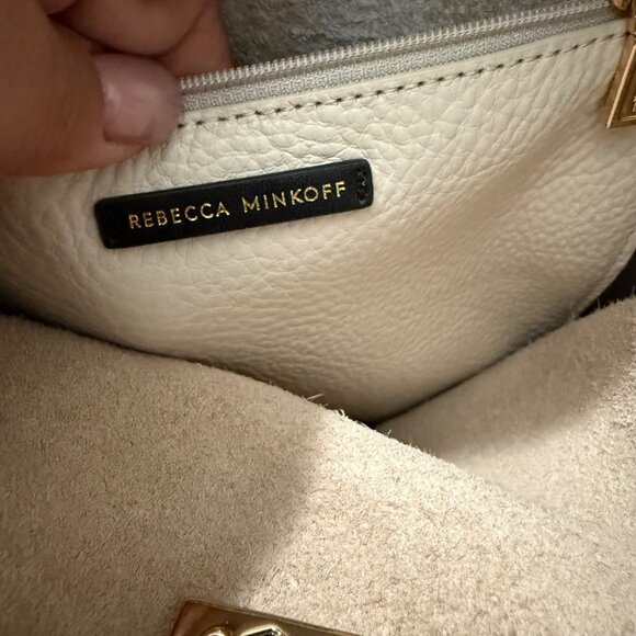 Rebecca Minkoff Ivory Darren Pebbled Leather Bucket Shoulder Bag - Picture 9 of 14